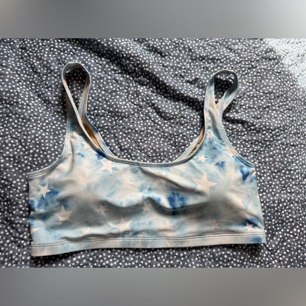 Old Navy Light Blue Star Print Swim Bikini Top